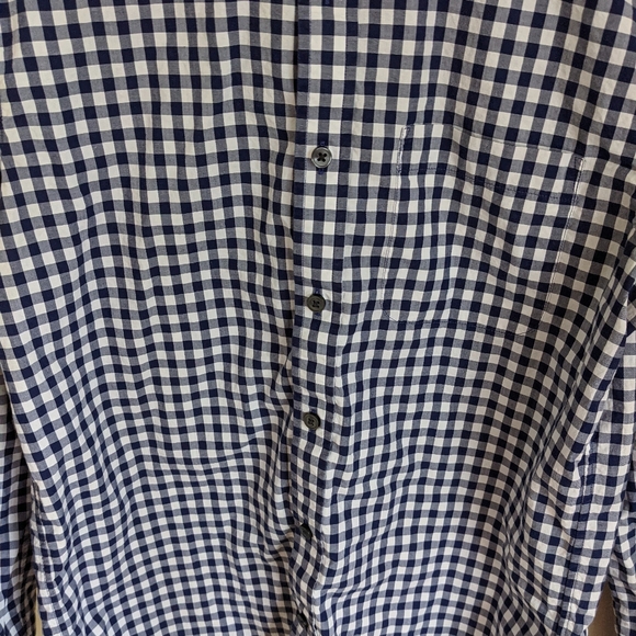 Club Monaco Men's Slim S Blue Check Button Down - Picture 3 of 7